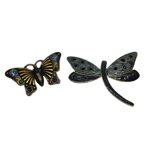 1928 brand butterfly brooch/pendant & enamel dragonfly brooch vintage
